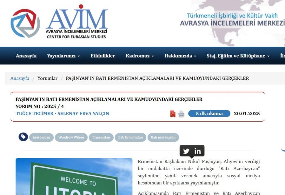 türkiyə eksperti: ermənilər fransanın dəstəyi ilə “qərbi ermənistan” mifini təbliğ edirlər