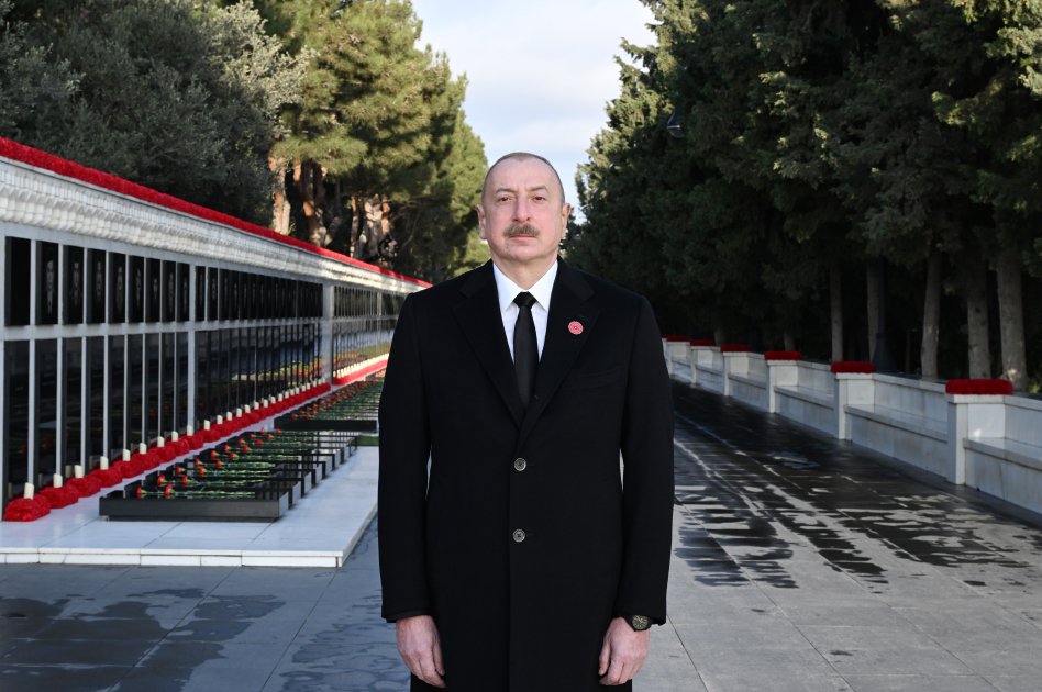 prezident ilham əliyev 20 yanvar şəhidlərinin xatirəsini yad edib.