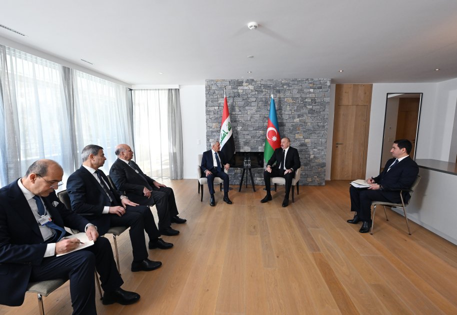 prezident ilham əliyev davosda iraq prezidenti ilə görüşüb