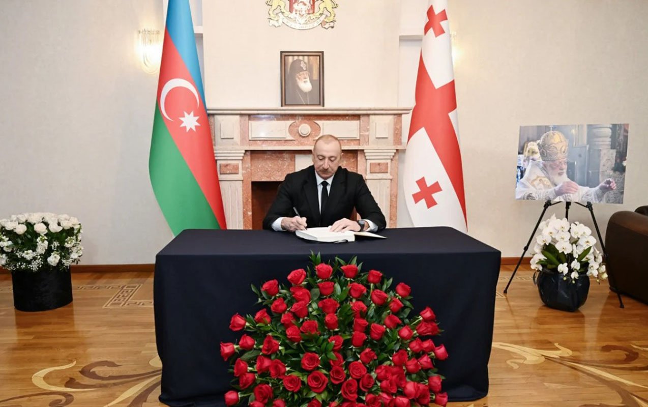 prezident gürcüstan səfirliyinə gedib başsağlığı verdi - fotolar
